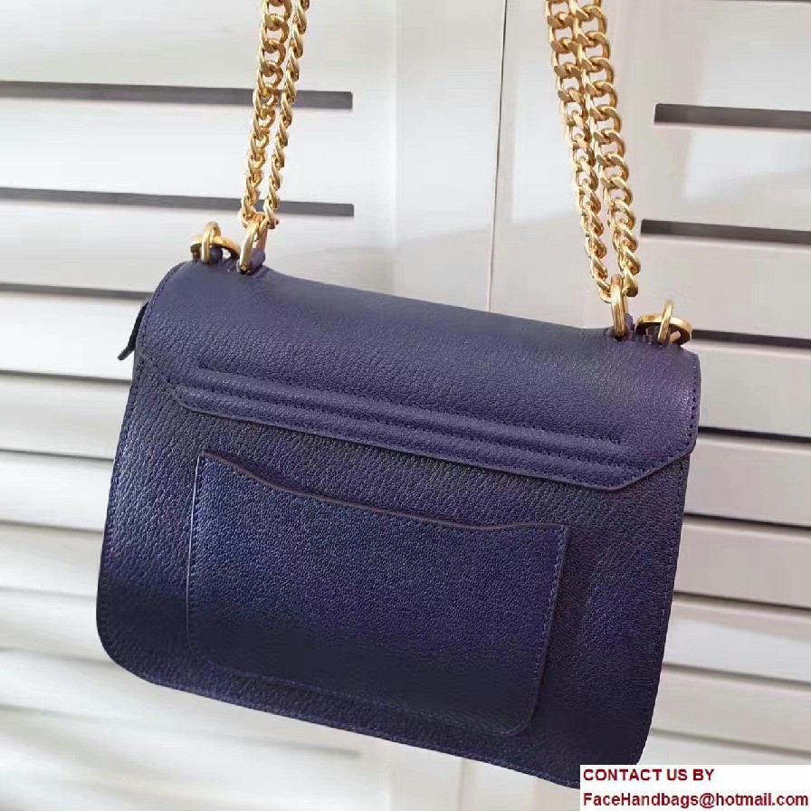 Chloe Medium Mily Shoulder Bag With Chain  &  Turn Lock 3S1291 Dark Blue 2017